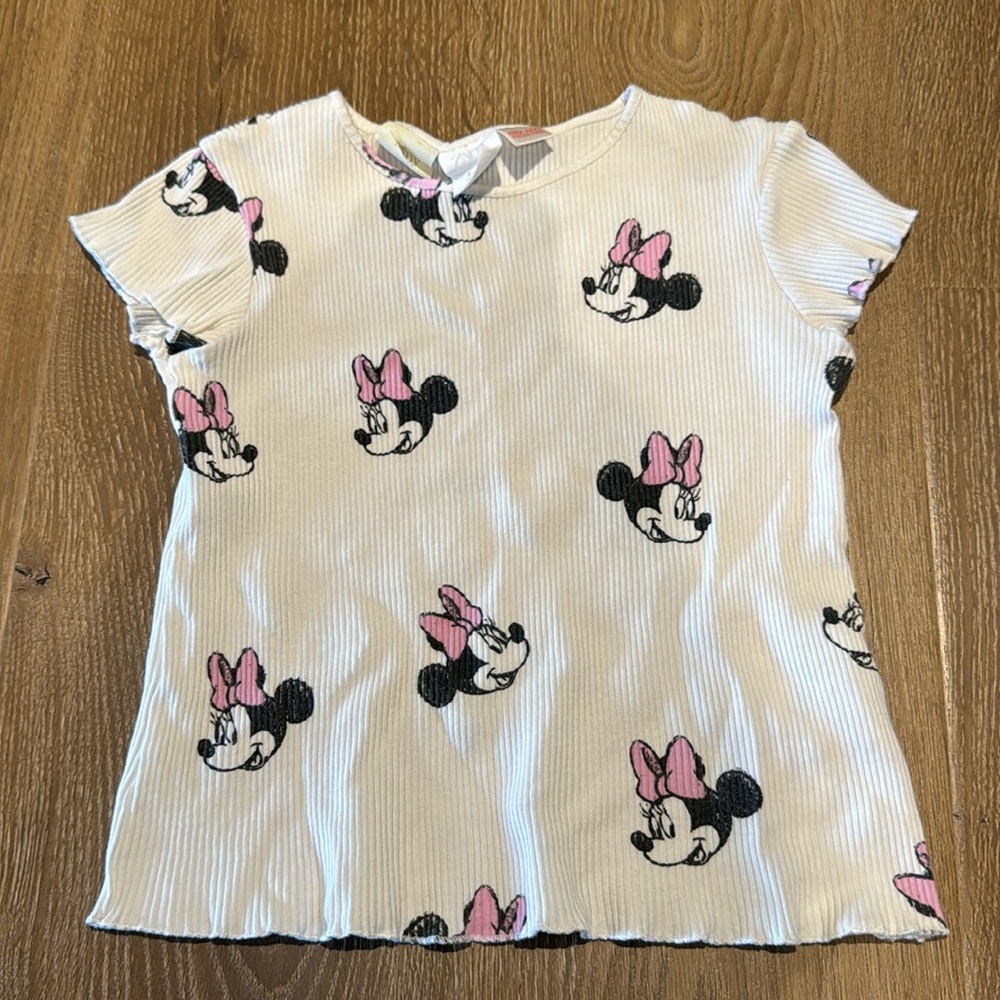 Zara Minnie Mouse Ribbed Tshirt